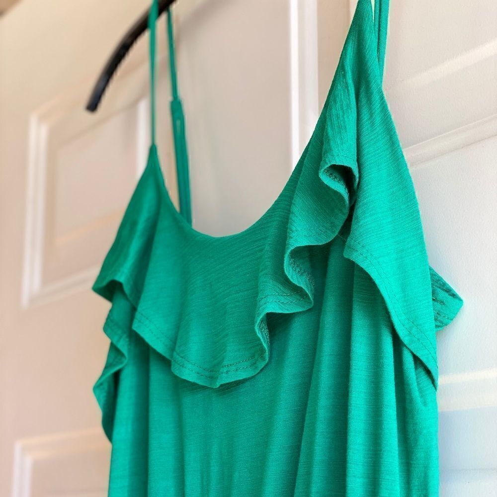 Lush Ruffle Green Dress w/ Pockets